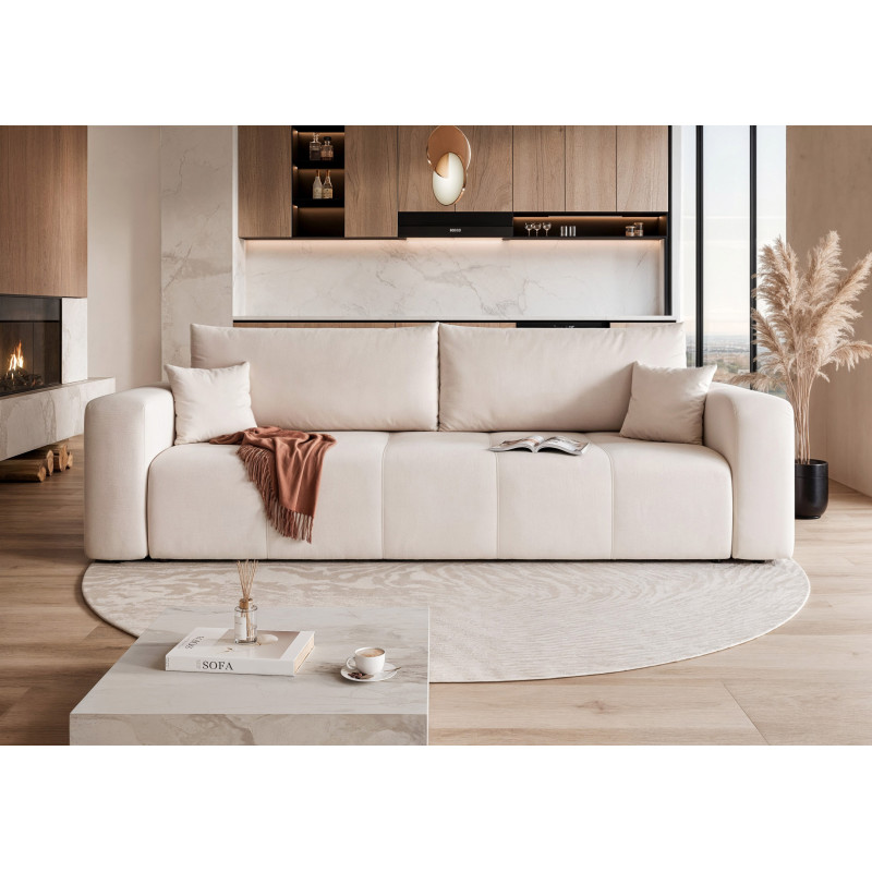 Komfortables Sofa PEDRO 3-Sitzer mit Schlaffunktion und Bettkasten